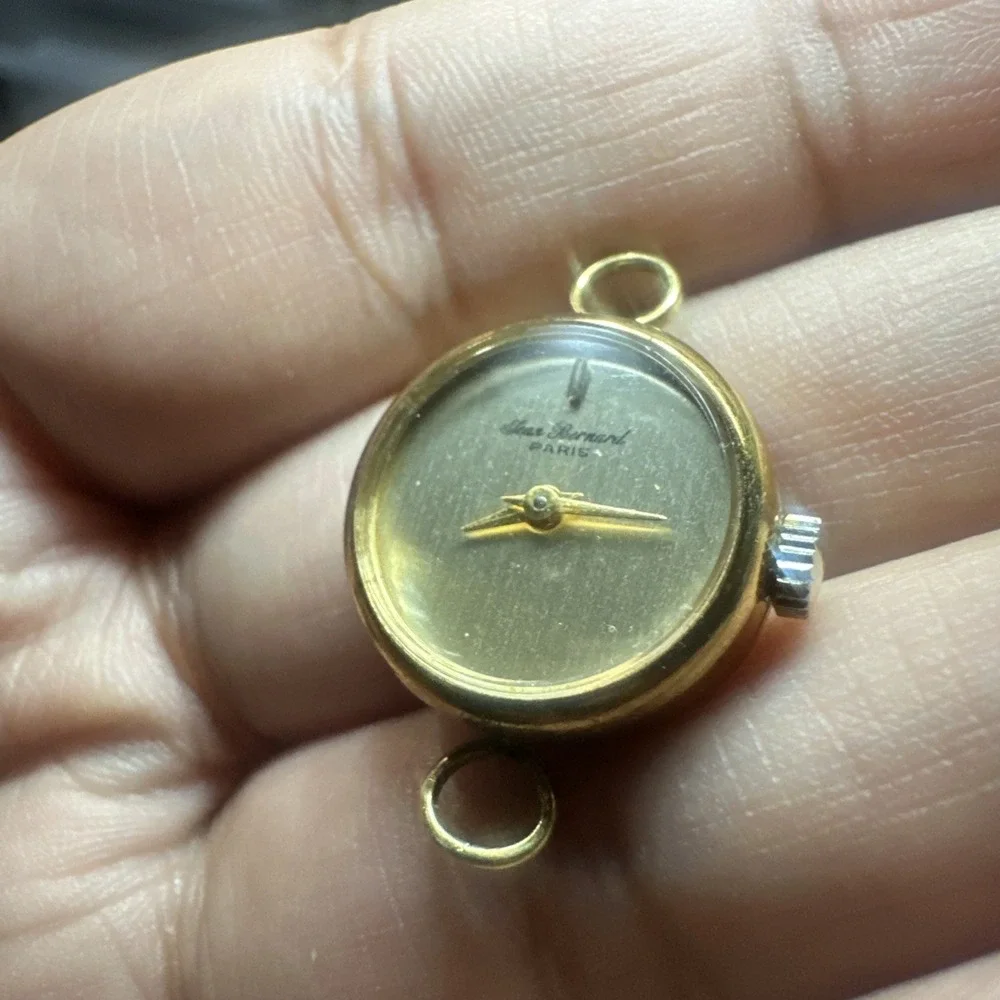 Working Jean Bernard Dial Ladies Wrist Watch - Manual Winding Gold Tone 18mm Run